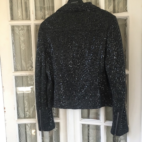 Host Pick! I-N-C International Concepts Sequin Adorned Moto Jacket – Size Small - Picture 8 of 9